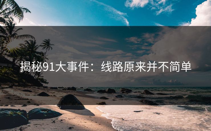 揭秘91大事件：线路原来并不简单