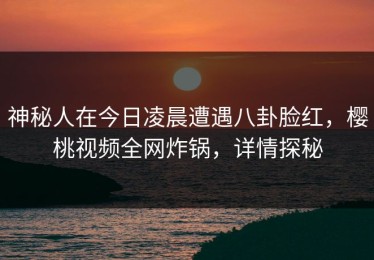 神秘人在今日凌晨遭遇八卦脸红，樱桃视频全网炸锅，详情探秘