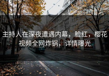 主持人在深夜遭遇内幕，脸红，樱花视频全网炸锅，详情曝光