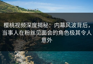 樱桃视频深度揭秘：内幕风波背后，当事人在粉丝见面会的角色极其令人意外