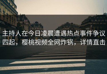 主持人在今日凌晨遭遇热点事件争议四起，樱桃视频全网炸锅，详情直击