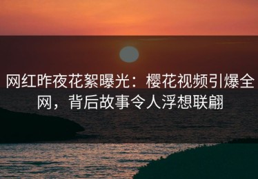 网红昨夜花絮曝光：樱花视频引爆全网，背后故事令人浮想联翩